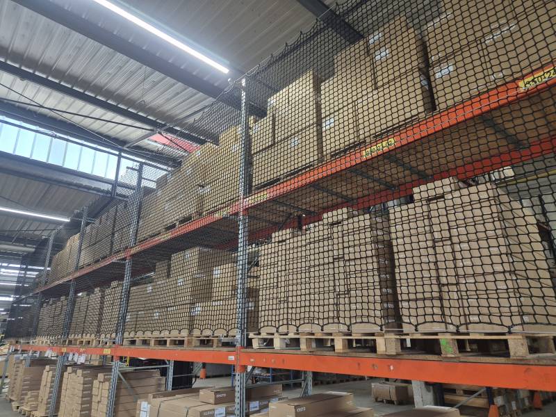 Filet anti-chute sur mesure en PPhr 5 mm maille 45 pour rack à palette  à Villefranche sur Saône
