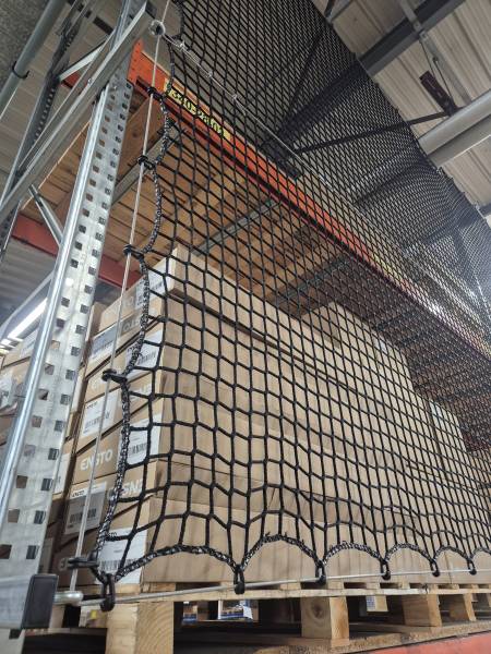 Filet anti-chute sur mesure en PPhr 5 mm maille 45 pour rack à palette  à Villefranche sur Saône